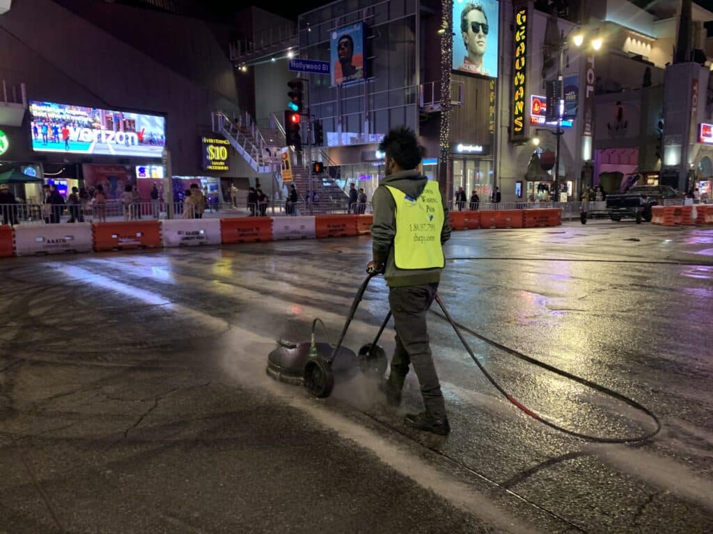 Our staff diligently provides Hollywood pressure washing services at the street of the Hollywood Walk of Fame