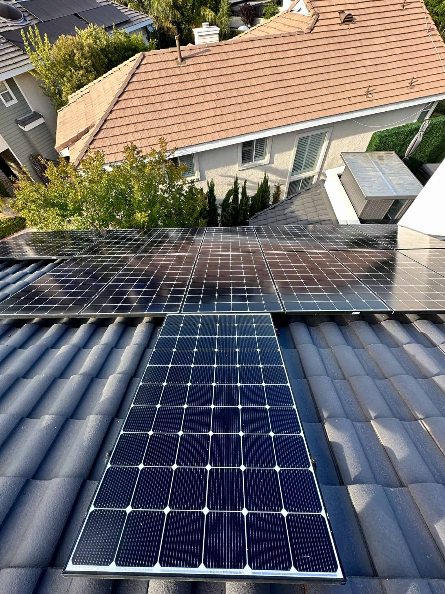 after photo of clean solar panel